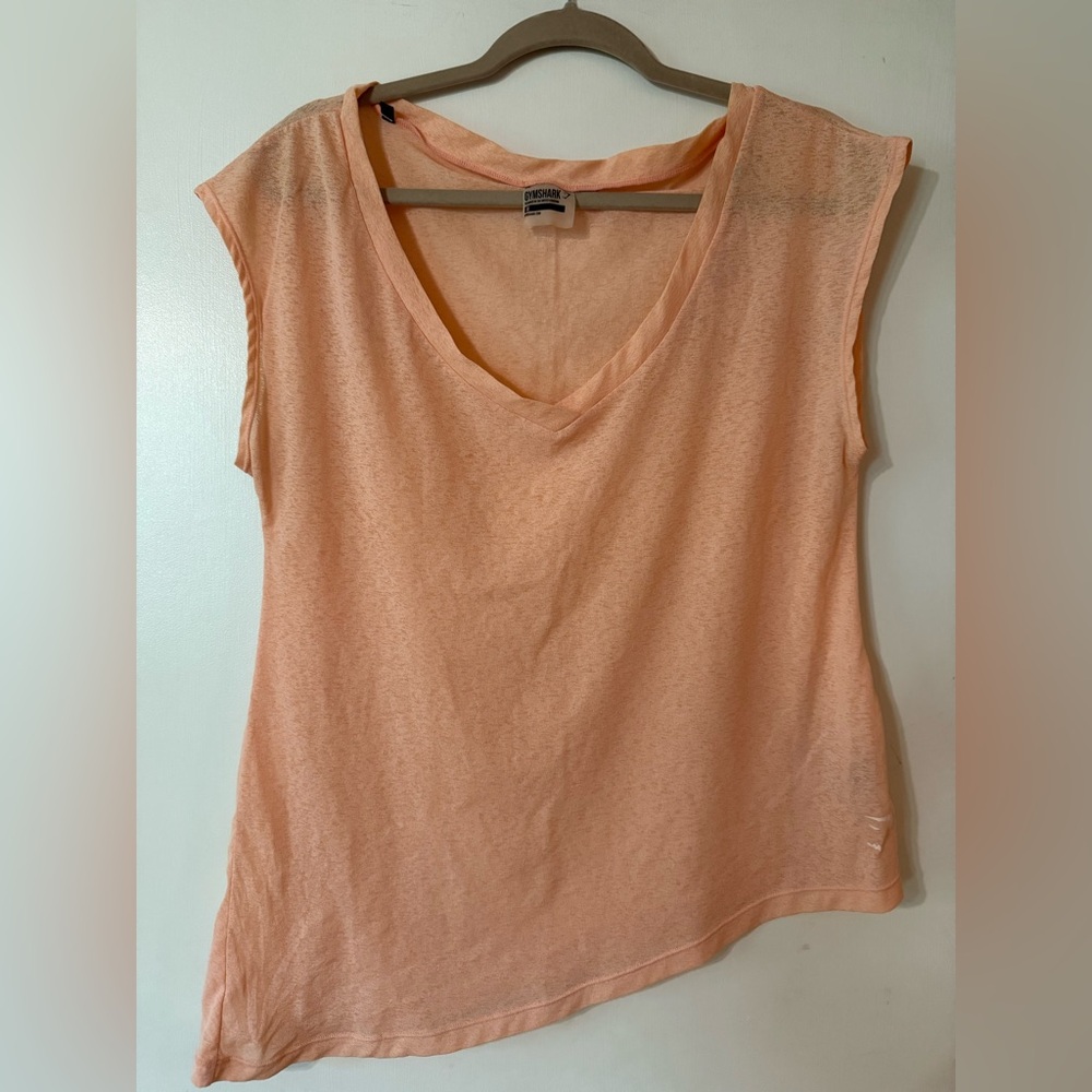 Gymshark x Nikki Blackketter Peach Asymmetrical Tee